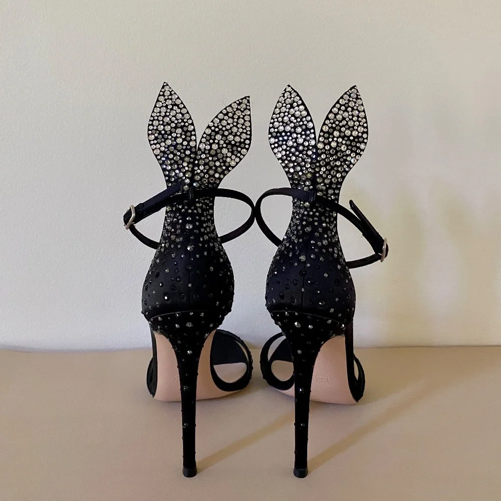 Gianvito Rossi Natalia Crystal Embellished High Heel Sandals 38  ( US7 / US8 )